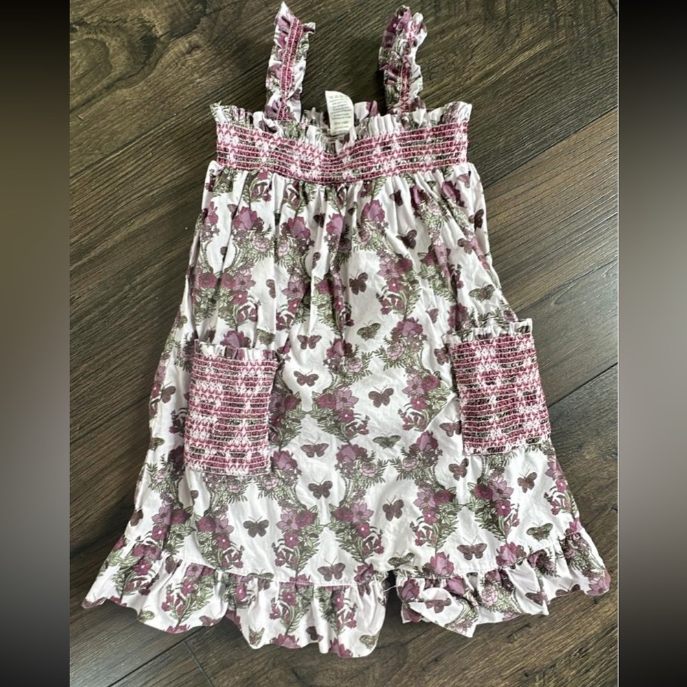 2T cotton kate quinn Floral & Butterfly Smocked romper